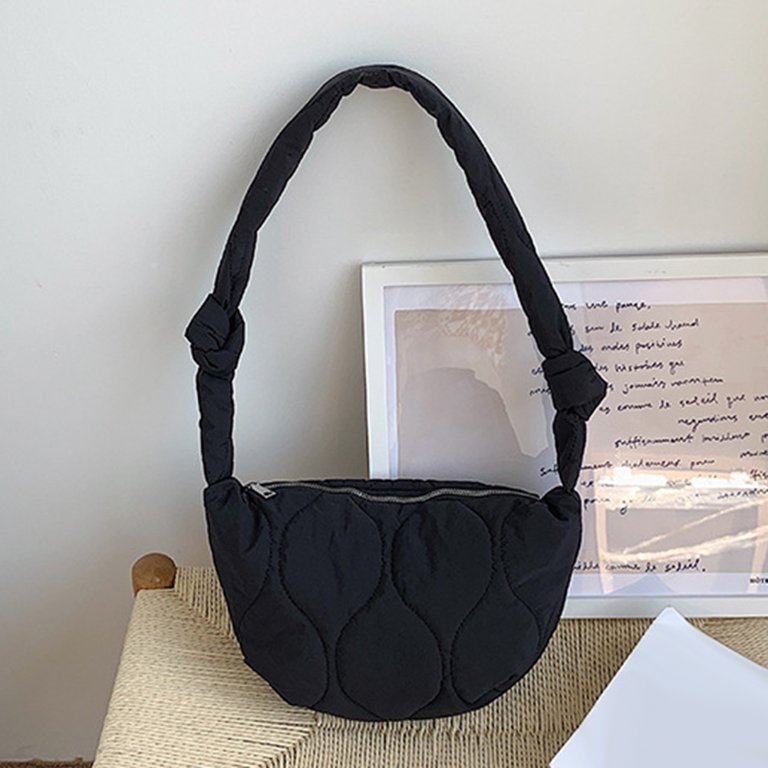 CHAMAIR Fashion Shoulder Bag Rhombic Lattice Dumpling Down Bag