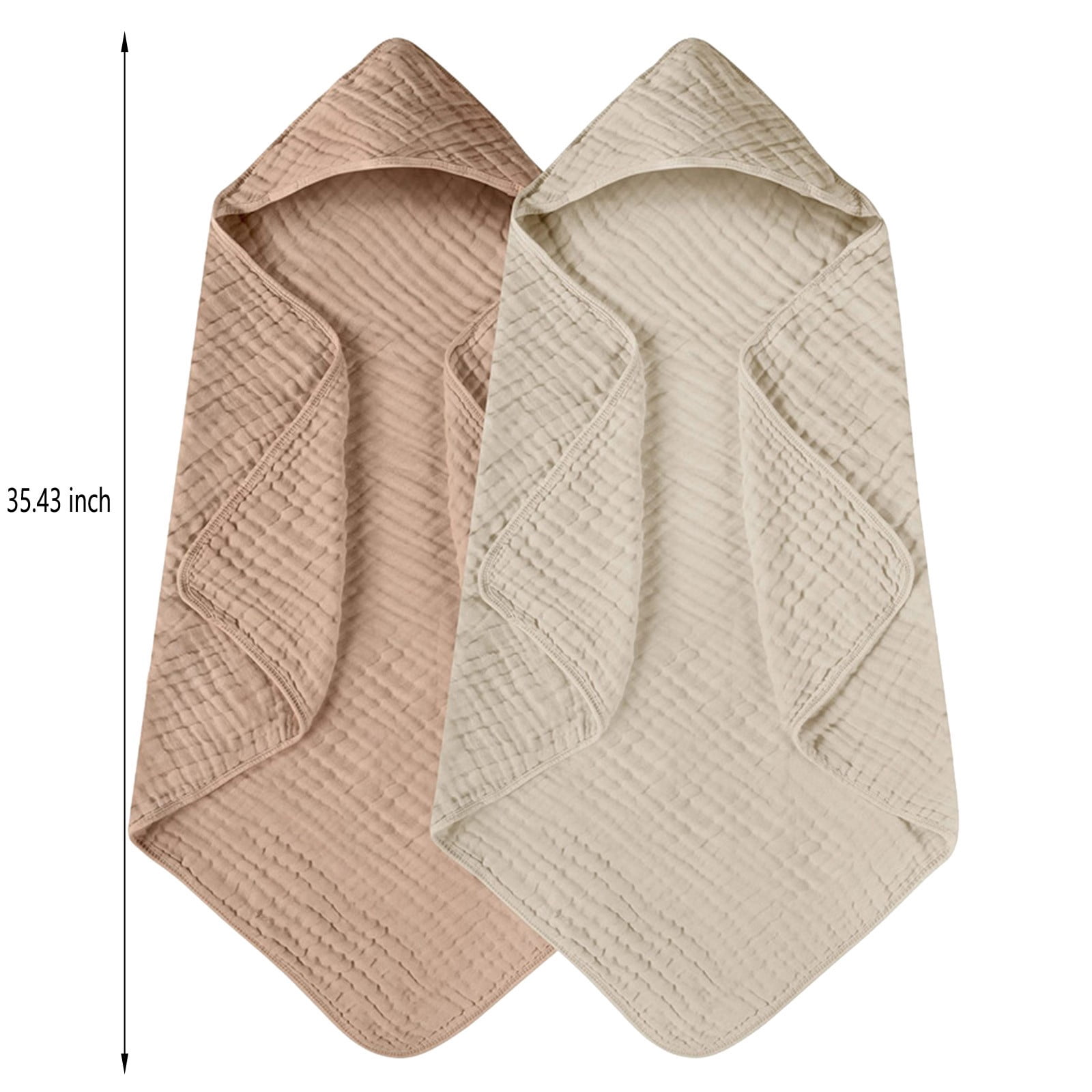 itvber Hooded Baby Towels for 1 Pack 100% Muslin Organic Cotton Baby Bath Towel with Hood for Babies Toddler Soft and Absorbent Baby Bath Essentials