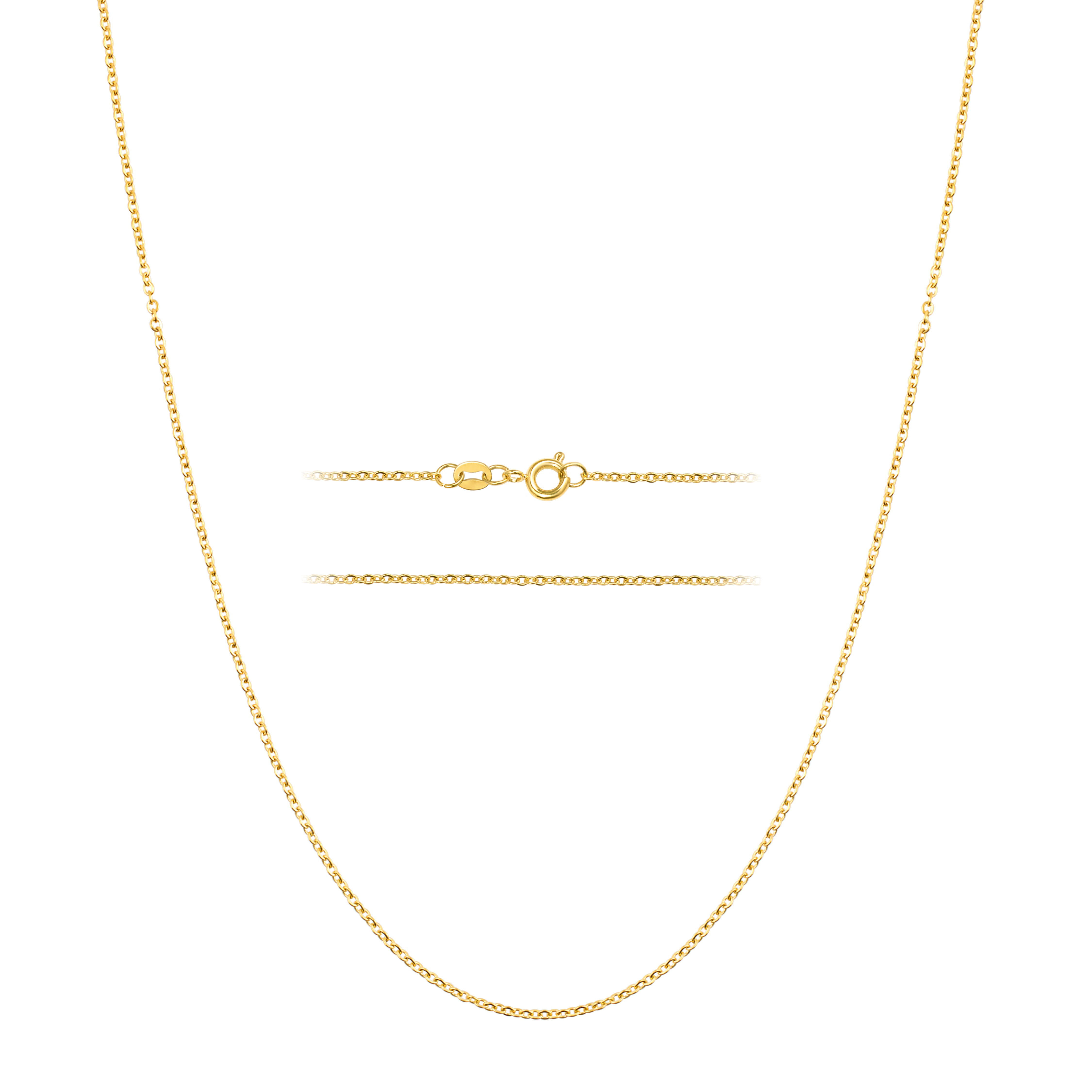Thin Box Chain Necklace, 36 inches 