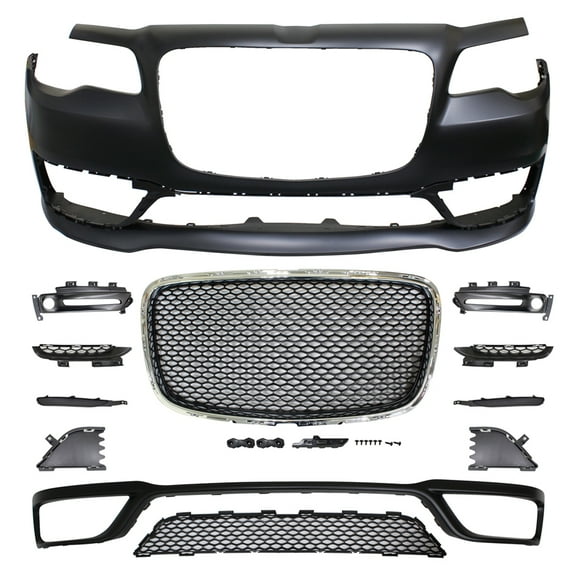 Ikon Motorsports Compatible with 15-23 Chrysler 300 S Model Front Bumper Conversion W/ Grille No Sensor Hole