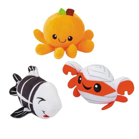3 1/4" - 5" Halloween Sea Life Stuffed Animal Characters - 12 Pieces