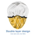 thumbnail image 4 of Shower Caps,Yellow Geometric Quatrefoil Pattern Waterproof Shower Cap for Women 4 Pieces,Double Reusable Hair Cover for Shower PEVA Elastic Stretch Hem, 4 of 7