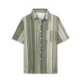 thumbnail image 5 of Lars Amadeus Men's Summer Hawaiian Short Sleeves Button Down Striped Shirts, 5 of 6