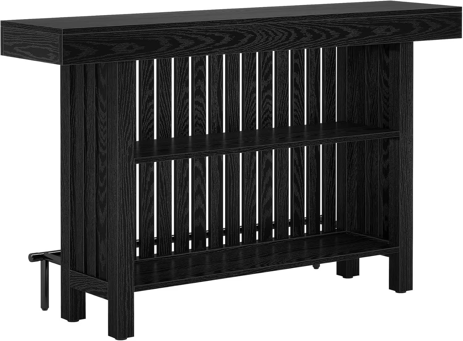 MAYEERTY 63" Bar Table with 2-Tier Storage and Footrest, Modern Home Bar Table for Living Room, Dining Room