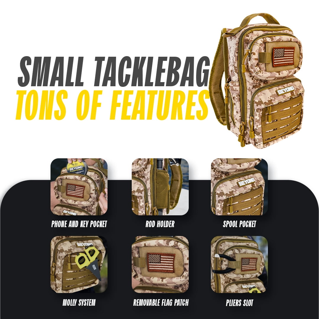 Beyond Fishing Tackle Backpack- The Voyager Tactical Fishing Storage Bag - Lightweight & Compact Bag For Fishing
