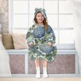 thumbnail image 7 of FORMRS Wearable Blanket Hoodie with Sleeves for Kids Cozy Flannel Sweatshirt, Watercolor Hydrangeas Pattern, 7 of 7