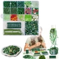 thumbnail image 1 of 5422 Pcs Beaded Plant Kit Forever Plant Kit Green Glass Beads for Plant Making,Green Beads for Beaded Plants with Video Tutorials,Forever Plant Beads Leaf Bead for Jewelry Making DIY Craft, 1 of 9