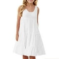 thumbnail image 6 of FAIWAD Girls Sundresses Casual Crewneck Tiered Tank Dress Kids Summer Boho Beach Vacation Clothes 4-14 Years, 6 of 7