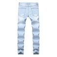 thumbnail image 2 of Quealent Men's Skinny Slim Fit Ripped Distressed Stretch Jeans Pants Slim Fit Jeans For Men (Sky Blue,36), 2 of 6