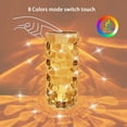 thumbnail image 4 of Lámpara de cristal, lámpara de mesa de cristal regulable de 6 vías con 16 colores RGB, control remoto, lámpara de mesa recargable con puerto de carga USB, lámpara de cristal de San Valentín para sala JAMW Sencillez, 4 of 5