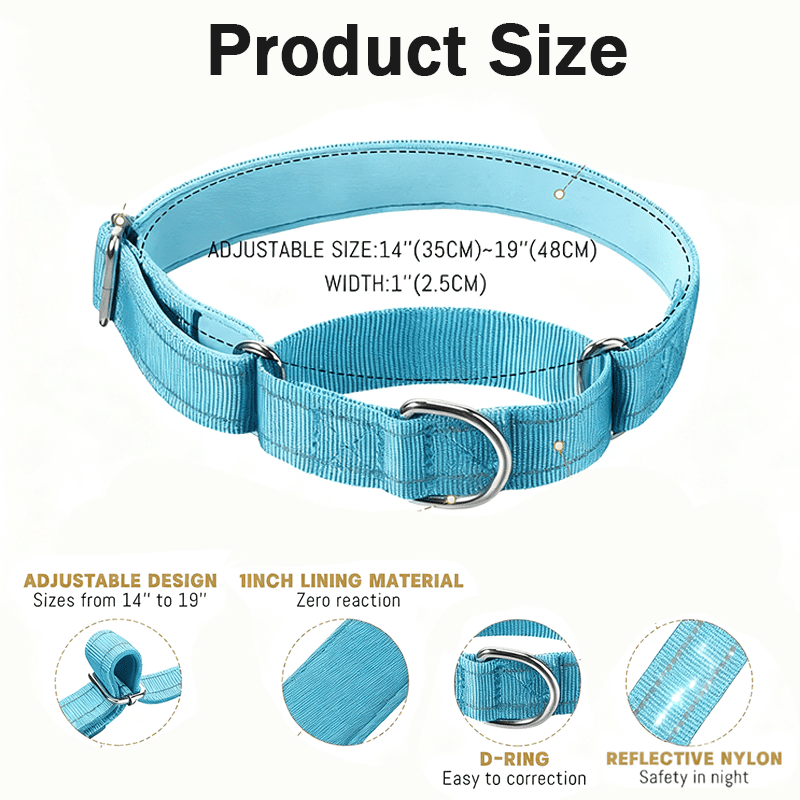 12 Pcs Reflective Martingale Dog Collars Adjustable Nylon Training Collars with Metal Buckle Soft Lined No Slip Pet Walking Gear for Medium Dogs Easter Gift for Pet Owners