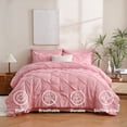 thumbnail image 6 of Sheet&Joy 7 Pieces Pinch-Pleated Comforter Set, Pink King Size, 6 of 8