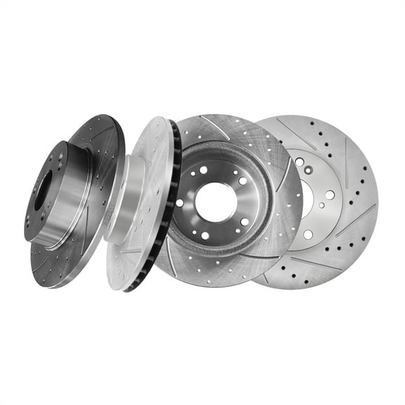 Set of 4 Front 282mm-Rear 260mm Drilled Slotted Brake Disc Rotors For 2014 2015 Acura ILX