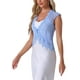 thumbnail image 4 of Cárdigan de encaje con mangas de capucha INSPIRE CHIC para mujeres, elegante shrug floral para bodas de noche, talla XL, azul cielo, 4 of 6