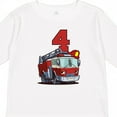 thumbnail image 4 of Inktastic 4th Birthday Fire Truck Boys or Girls Long Sleeve Toddler T-Shirt, 4 of 5