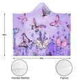 thumbnail image 3 of Wearable Blanket,Purple Lavender Butterfly Scene Hooded Wearable Sherpa Blanket for Adults & Teens,Winter Poncho Shawl Wrap Cape Thick Warm,50"x60", 3 of 5
