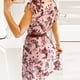 thumbnail image 4 of Mini vestido largo con estampado de manga corta y cuello redondo bohemio a la moda para mujer Fridja  bnh1955, 4 of 9