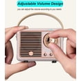 thumbnail image 5 of MINKUROW Retro Bluetooth Speaker,Vintage Decor,Small Wireless Bluetooth Speaker,Cute Old Fashion Style for Kitchen Desk Bedroom Office Party Outdoor Kawaii for Android/iOS Devices (Blue), 5 of 7