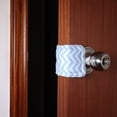 thumbnail image 3 of Door Silencer Door Jammer Door Closer Cushion Nursery Door Latch Cover 3 Pack for Noise Reducing Quiet Doors Baby Toddler Safety 3.25 x 5.5 Inch (Light Blue Chevron), 3 of 3