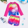 thumbnail image 5 of Shadoumai Girls Tankini Swimsuit 2-Piece Beach Sport Bathing Suit Set Hawaiian Swimwear for 5-12Years, 5 of 9
