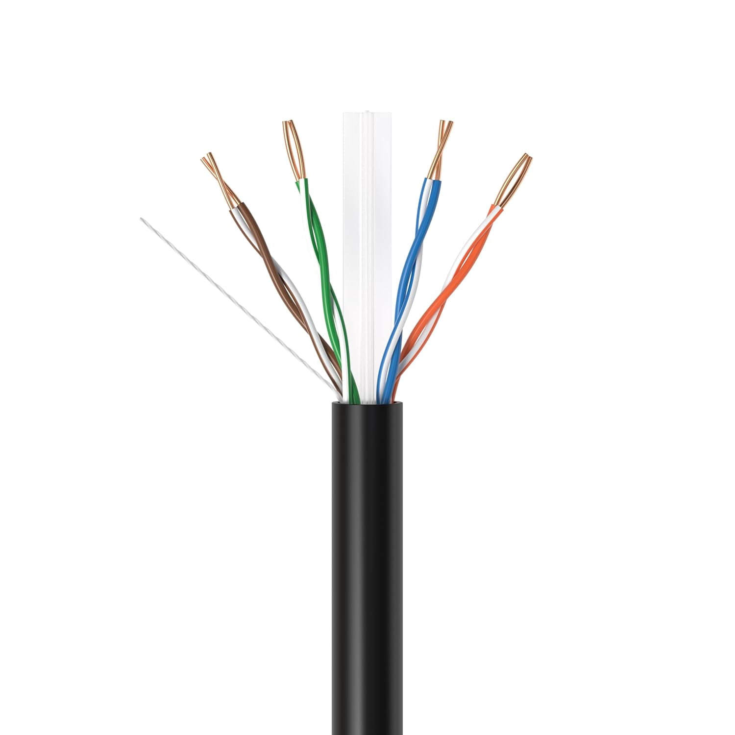 Cables Direct Online 1000FT CAT6 Plenum CMP Solid UTP Cable 550MHz Ethernet LAN 23AWG CCA (Copper Clad Aluminum) Bulk Pull Box, Black