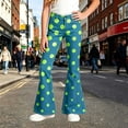 thumbnail image 2 of Girls Print Flare Leggings Kids Elastic High Waisted Cute Bell Bottoms Yoga Pants for Gym 13-14 Years, 2 of 5