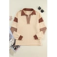 thumbnail image 3 of Cozy and Casual Women's Sweatshirt with Stripe Pattern and Patchwork Details, 3 of 10