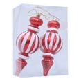 thumbnail image 2 of 2PCS Finial Christmas Tree Ornaments Glittering Finial Drop Hanging Decorations Plastic Red And White Gourd Shape Xmas Pendants For Holiday Decor, 2 of 8