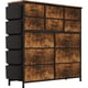 thumbnail image 1 of Rustic brown 12-cajón fabric cómoda con side pockets - perfect almacenamiento para bedrooms, living rooms, hallways, y closets, 1 of 7