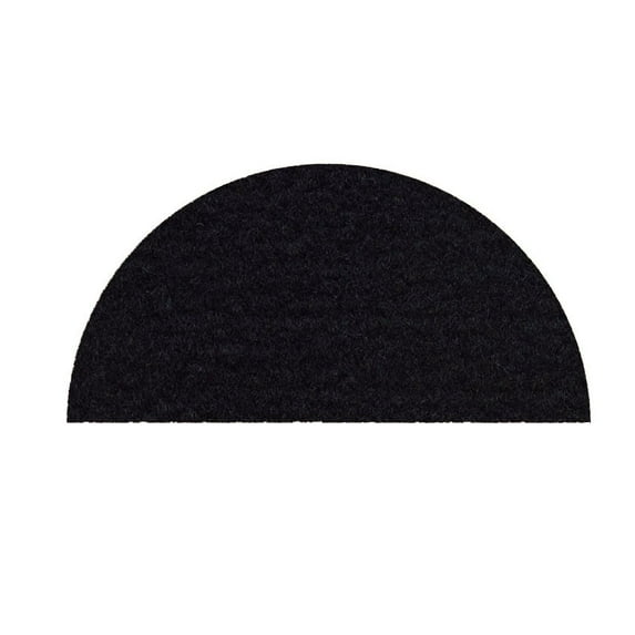 Galaxy way solid color area rugs with Rubber Marine Backing for Patio, Porch, Deck, Boat, Basement or Garage with Premium Bound Polyester Edges Black Half Round 20" x 40"