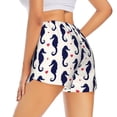 thumbnail image 4 of Picia Seahorses and Hearts Pattern Women's 2 in 1 Athletic Running Shorts High Waisted Workout Casual Gym Sweat Shorts with Comfy Liner Zipper Pockets-, 4 of 9