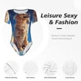 thumbnail image 4 of Salouo Starry Sky Cloud Dog for Women's Short Sleeve Bodysuit,Sexy Bodysuits One Piece Round Neck Bodysuit Shapewear Tummy Control-X-Large, 4 of 7