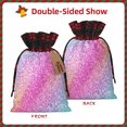 thumbnail image 2 of Rocae Fun Rainbow Print Christmas Drawstring Linen Gift Bag with Drawstrings Treat Bag Goody Present Bags for Christmas Party Favor, 2 of 8