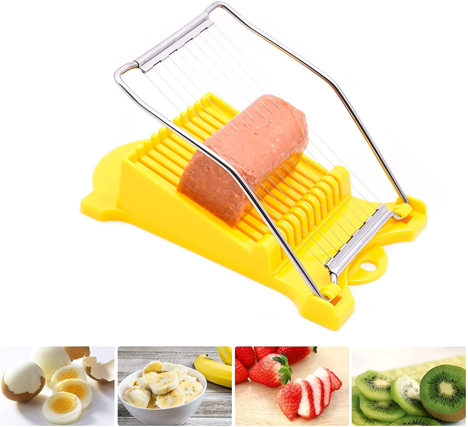 Luncheon Meat Slicers, Spam Slicers 10 Slices, Egg Cutter Slicers, Spam  Cutter 10 Slices for Boiled Egg Fruit Soft Cheese Slicer Cutter(Green)