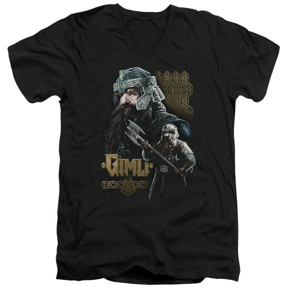 Lord of the Rings Gimli S/S Adult V-Neck Black