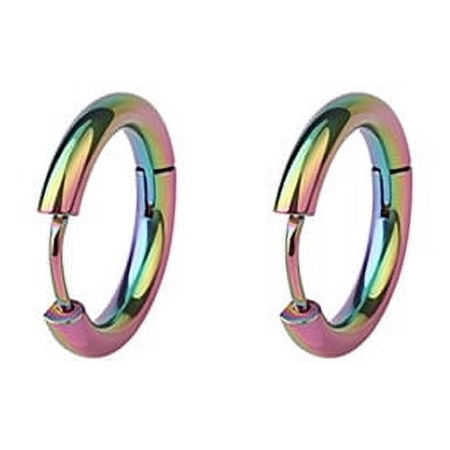 Pendientes con hebilla para la oreja con forma de anillo redondo de acero de titanio de 2,5 de espesor, con personalidad para hombres y mujeres