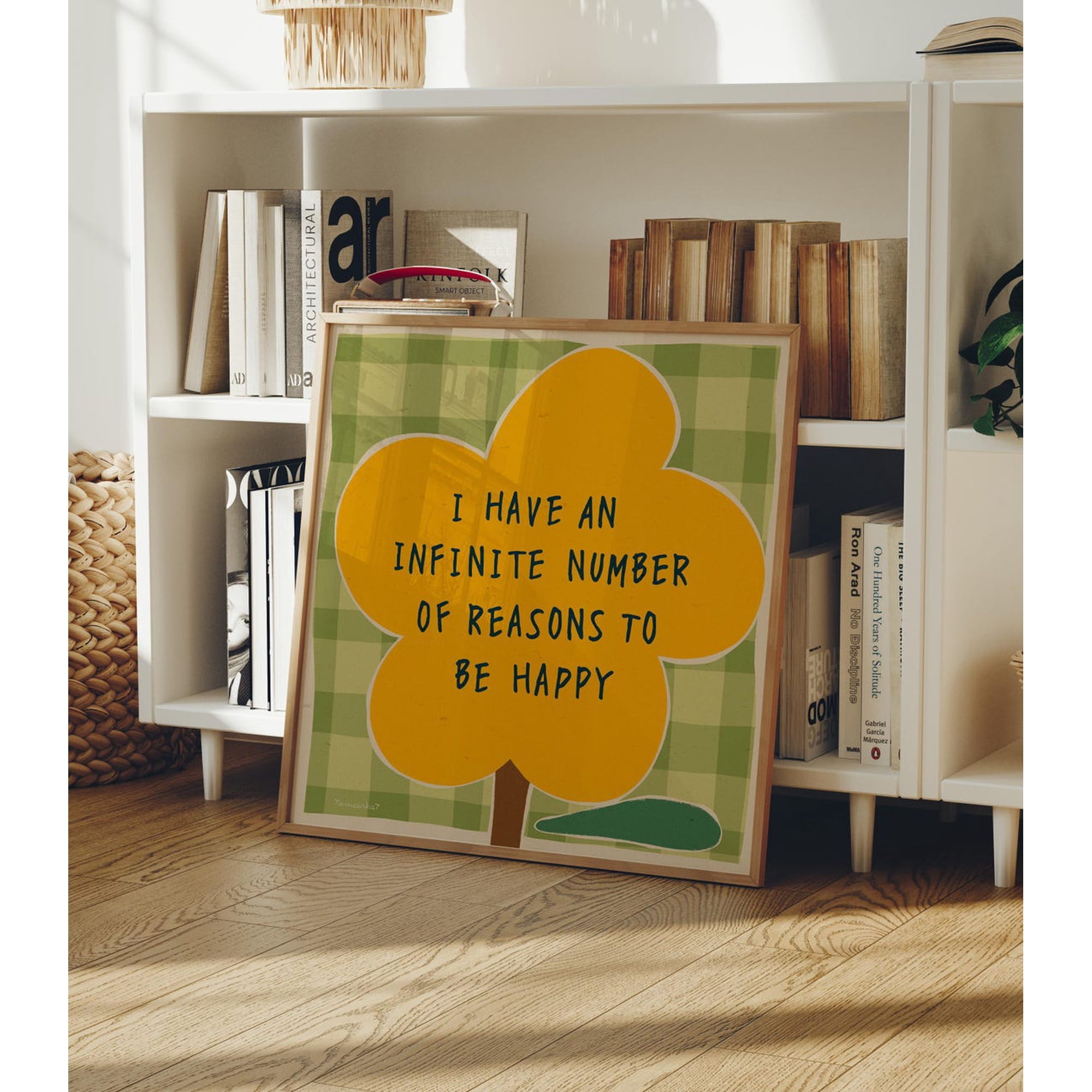 Abstract Flower Print Uplifting Quote Inspirational Wall Art Decor