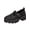 Black, variant on Women's Leopard Print Mary Jane Shoes Chunky Lug Sole Platform Adjustable Buckle Strap Vintage Casual Dress Shoes