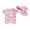 Pink, variant on Baby Girls Rash Guard Swimsuit and Sun Hat Set, Short Sleeve Scallop Shell Print Romper Bathing Suit Infant Swimwear for Summer