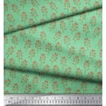 thumbnail image 2 of Soimoi Green Poly Georgette Fabric Red Berries Fruits Decor Fabric Printed Yard 52 Inch Wide, 2 of 3
