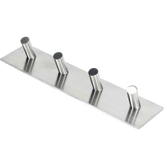 3M Self Adhesive Coat Hooks, Heavy Duty 304 Stainless Steel Mounted Hook Hats Keys Hooks for Bathroom Kitchen, Brushed Finish