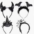 thumbnail image 2 of Banda para el pelo del diablo de Halloween, decoración de fiesta de Halloween, telaraña, bruja, baile, diadema, accesorios para fotos, fantasma, Festival, cabeza de murciélago, aro, 2 of 4