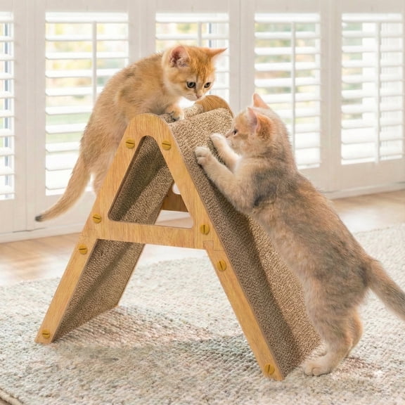 Conlun Cat Scratcher,A-Shape Cat Scratching Board for Various Cat Scratch Positions,Reversible Cardboard Cat Scratch Pad,Durable Cat Scratchers for Indoor Cats to Protect Furniture,Easy to Install
