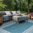 thumbnail image 3 of SAFAVIEH Courtyard Emmett Bordered Indoor/Outdoor Area Rug, Blue/Grey, 6'7" x 9'6", 3 of 12