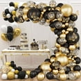 thumbnail image 3 of 136pcs Party Balloons Assorted Reusable Latex Black and Gold Balloons 5-18 Inch Balloons Arch Garland Decorations Kit fo, 3 of 6