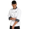 thumbnail image 4 of JanJean Unisex Double-Breasted Chef Coat Long Sleeve Restaurant Kitchen Cooking Chef Jacket Uniform White L, 4 of 7