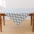 thumbnail image 1 of Navy Blue Paisley Print On White Tablecloth, 1 of 1
