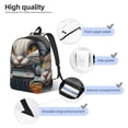 thumbnail image 3 of Yiaed Vibrant Bunny Ride Print Laptop Backpack Travel Canvas Backpack Vintage Aesthetic Backpack for School Knapsack Plain Backpack Backpack for School-, 3 of 5