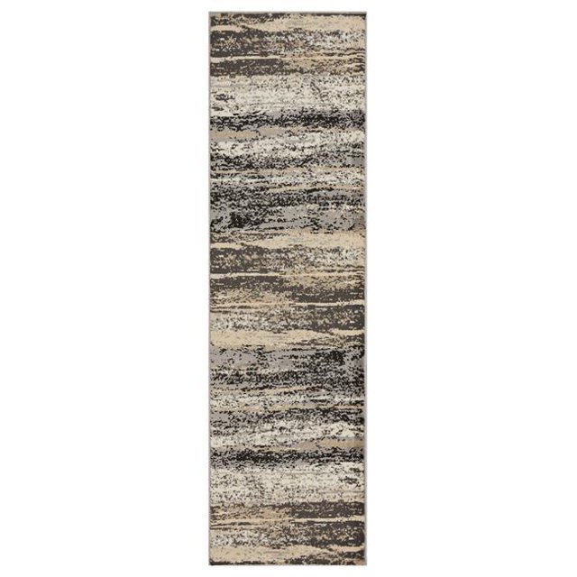 LR Home INFIN81313GYB2175 Infinity Contemporary Abstract Runner Indoor Area Rug, Gray & Black - 2 1 x 7 ft. 5 in.