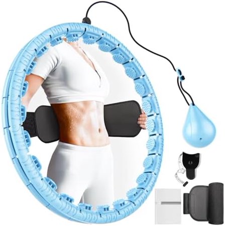 Weighted Fitness Hoop for Adults Weight Loss Infinity Weighted Hoop Plus Size with Sweat Belt Waist Trainers for Women Exercise Hoop Womens Weight Loss at Home